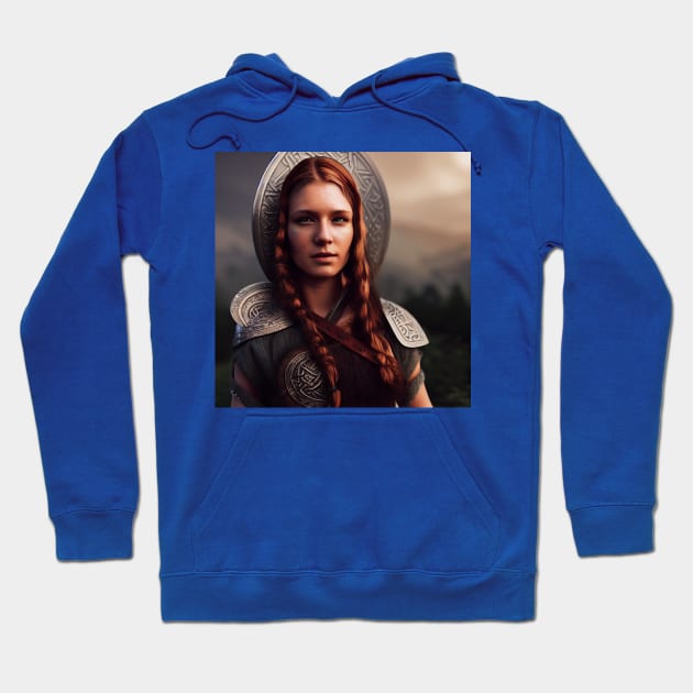 Viking Shield Maiden Hoodie by Grassroots Green